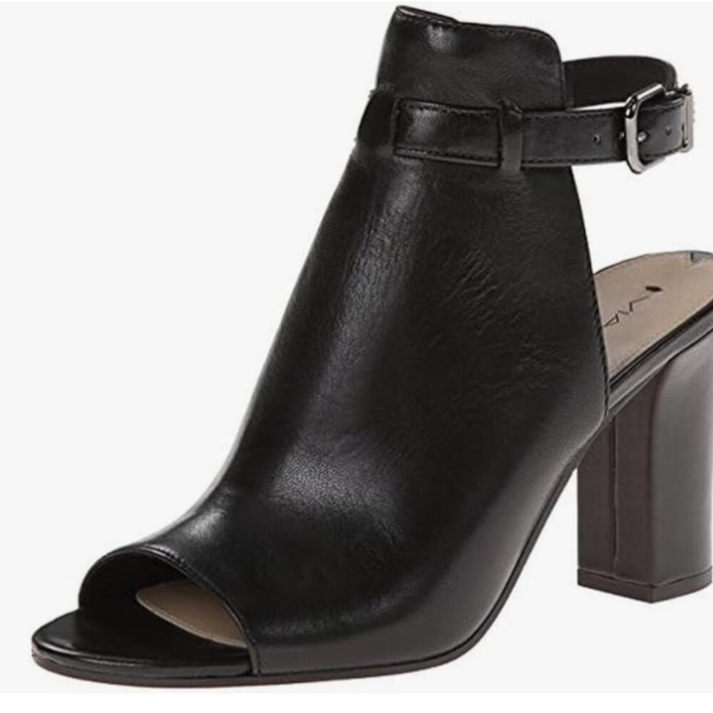 Via Spiga V-Fabrizie Black Leather Heeled Sandals